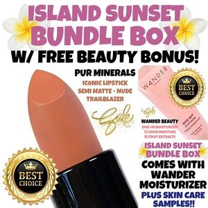 BUNDLE PUR Cosmetics Iconic Lipstick Trailblazer Demi Matte & Wander Moisturizer